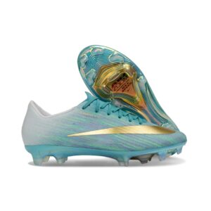 Chuteira Campo Nike Air Zoom Mercurial Superfly 11 Elite FG Azul e Dourado